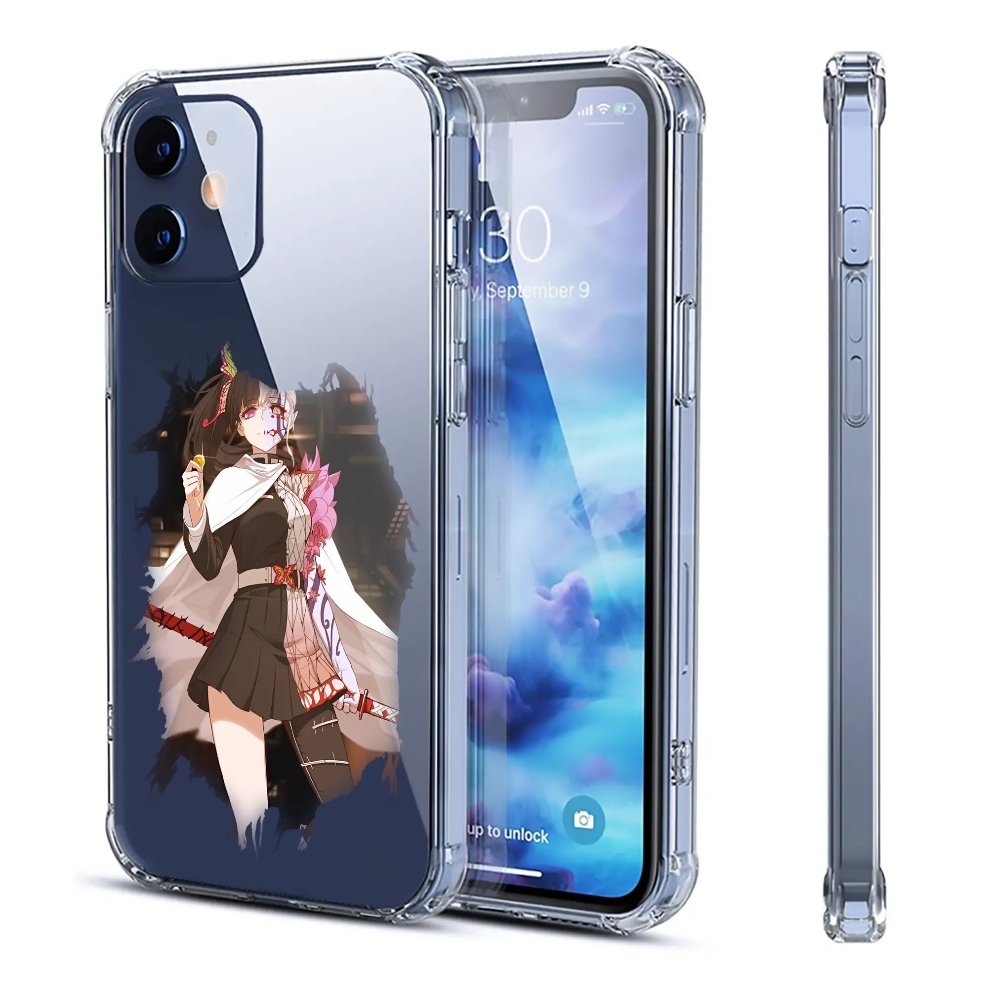 鬼滅の刃 グッズ,栗花落 カナヲ - IPhone 12シリーズ対応 ・ 透明スマホケース ・ クリアソフトケース ・ TPU素材 ・ 耐衝撃 ・ 高密着 ・ 防汚 防指紋 ・ 簡単着脱